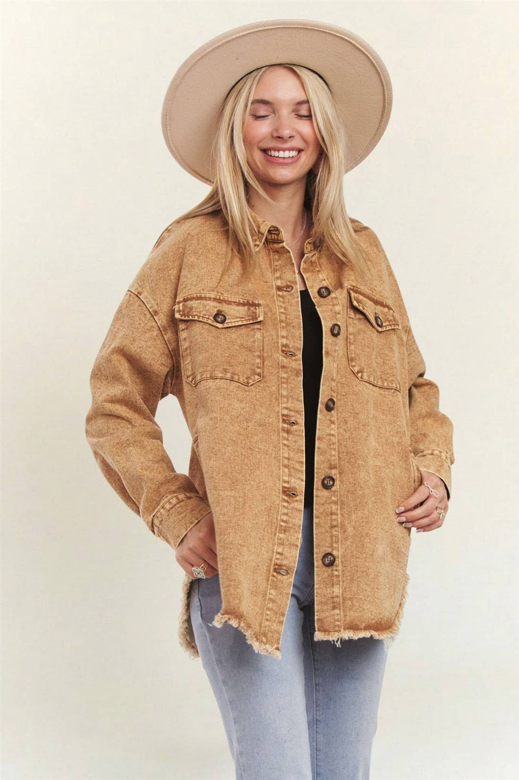 BUTTON DOWN WASHED SHACKET