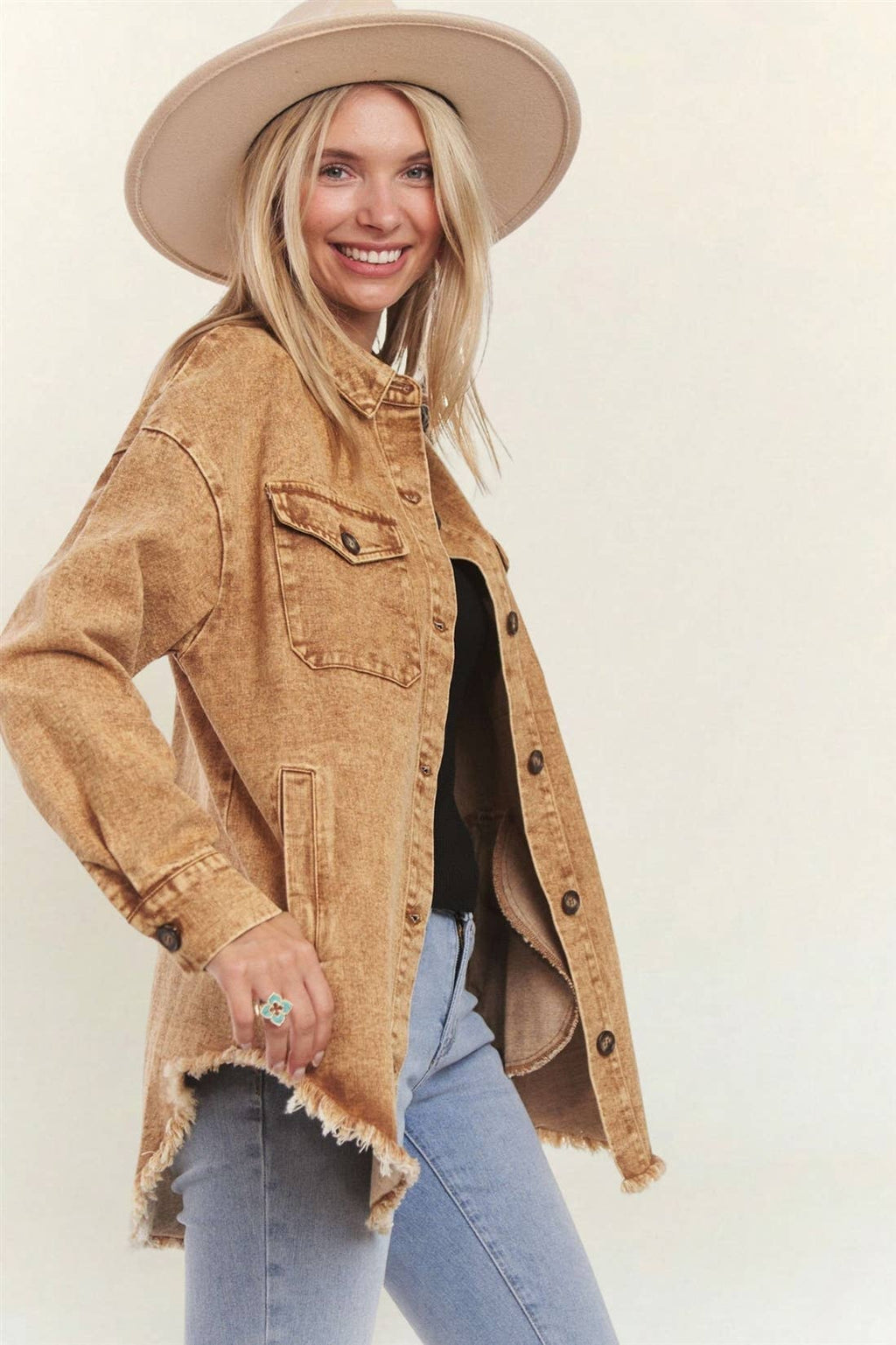BUTTON DOWN WASHED SHACKET