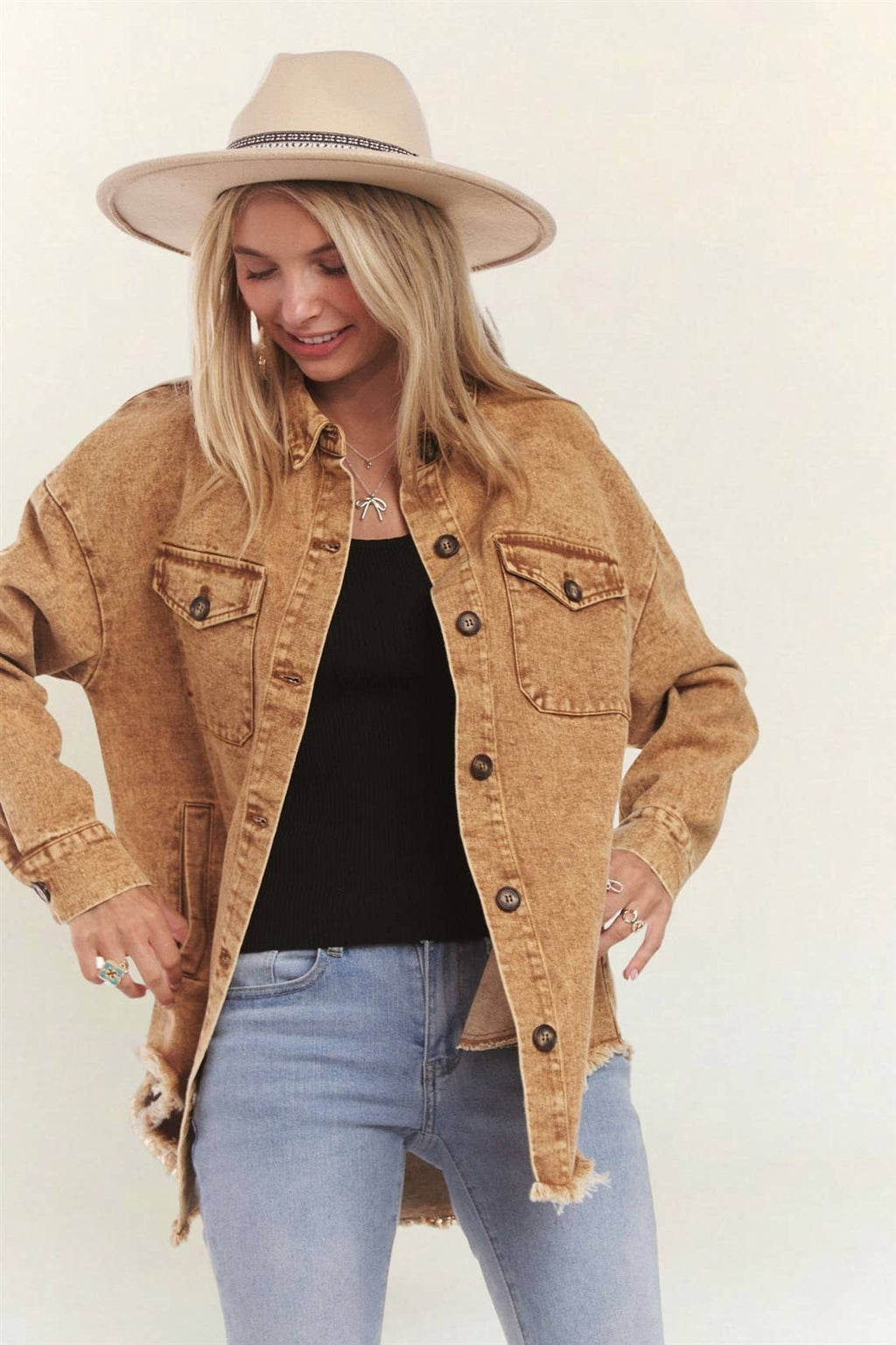 BUTTON DOWN WASHED SHACKET