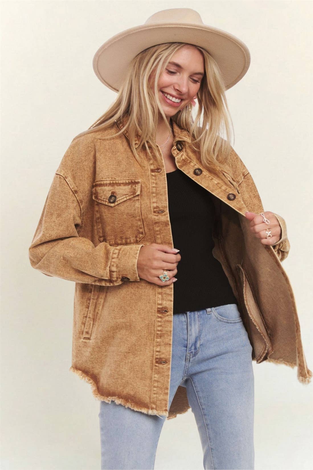 BUTTON DOWN WASHED SHACKET