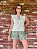 Ivory Eyelet Crochet Top