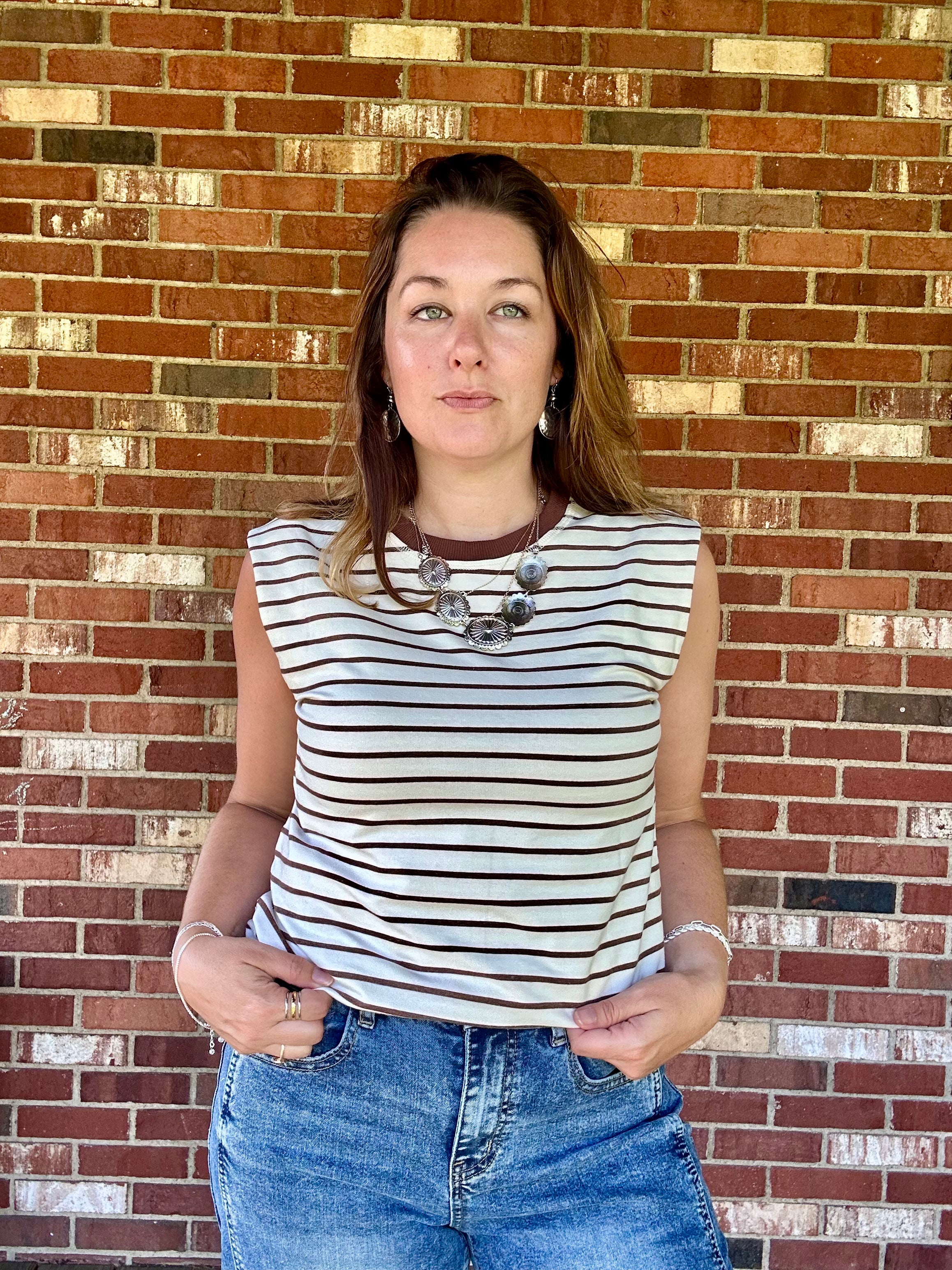 Shoreline Stripe Cap Tee