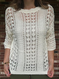 Ivory Open-Knit Sweater