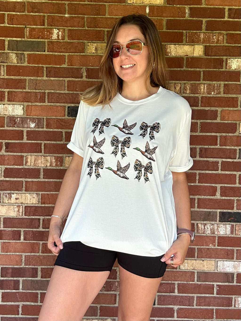 Ducks & Bows Camo Graphic Tee