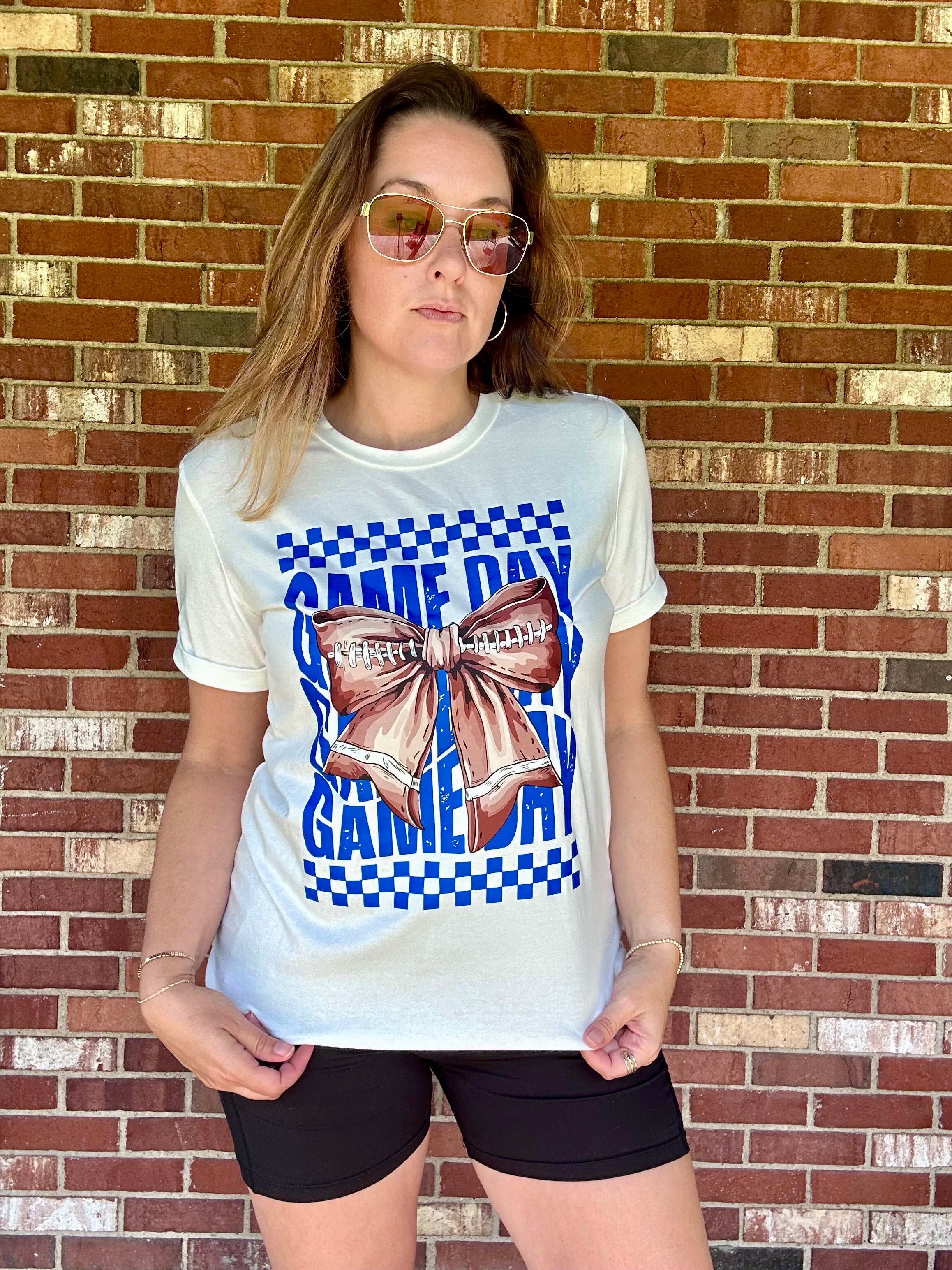 Game Day Football Bow Graphic Tee