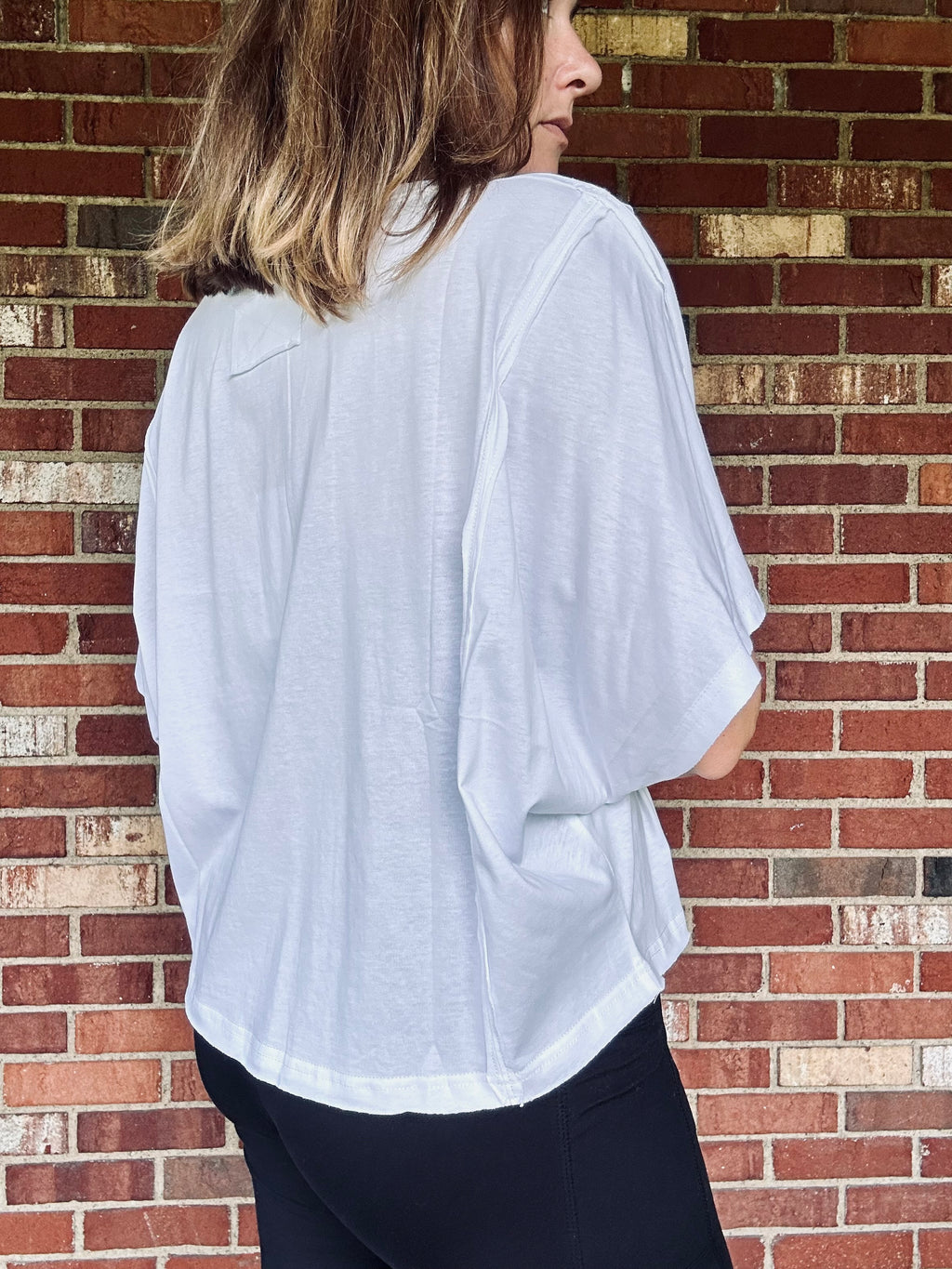 Boxy White Short Sleeve Top