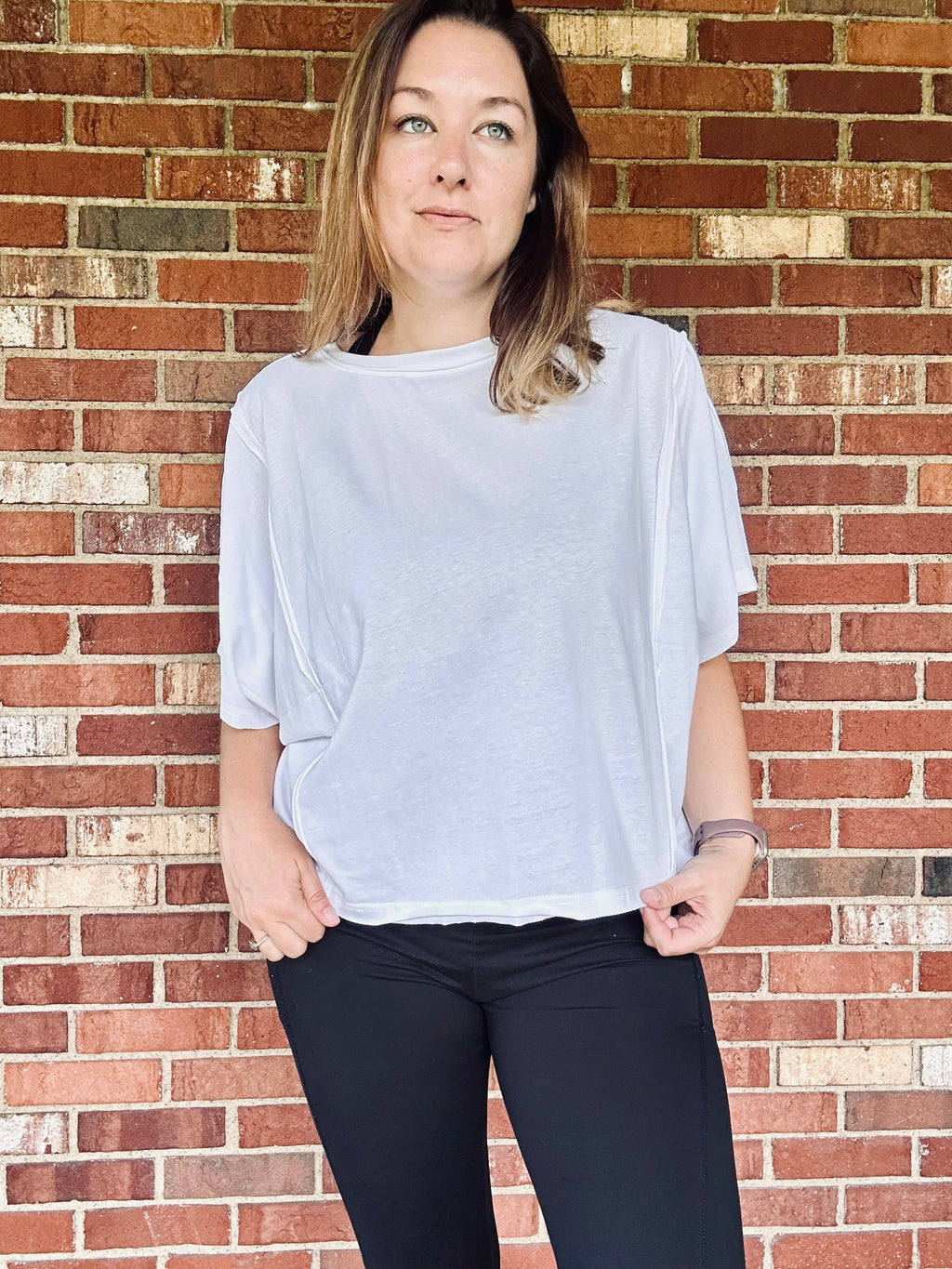 Boxy White Short Sleeve Top