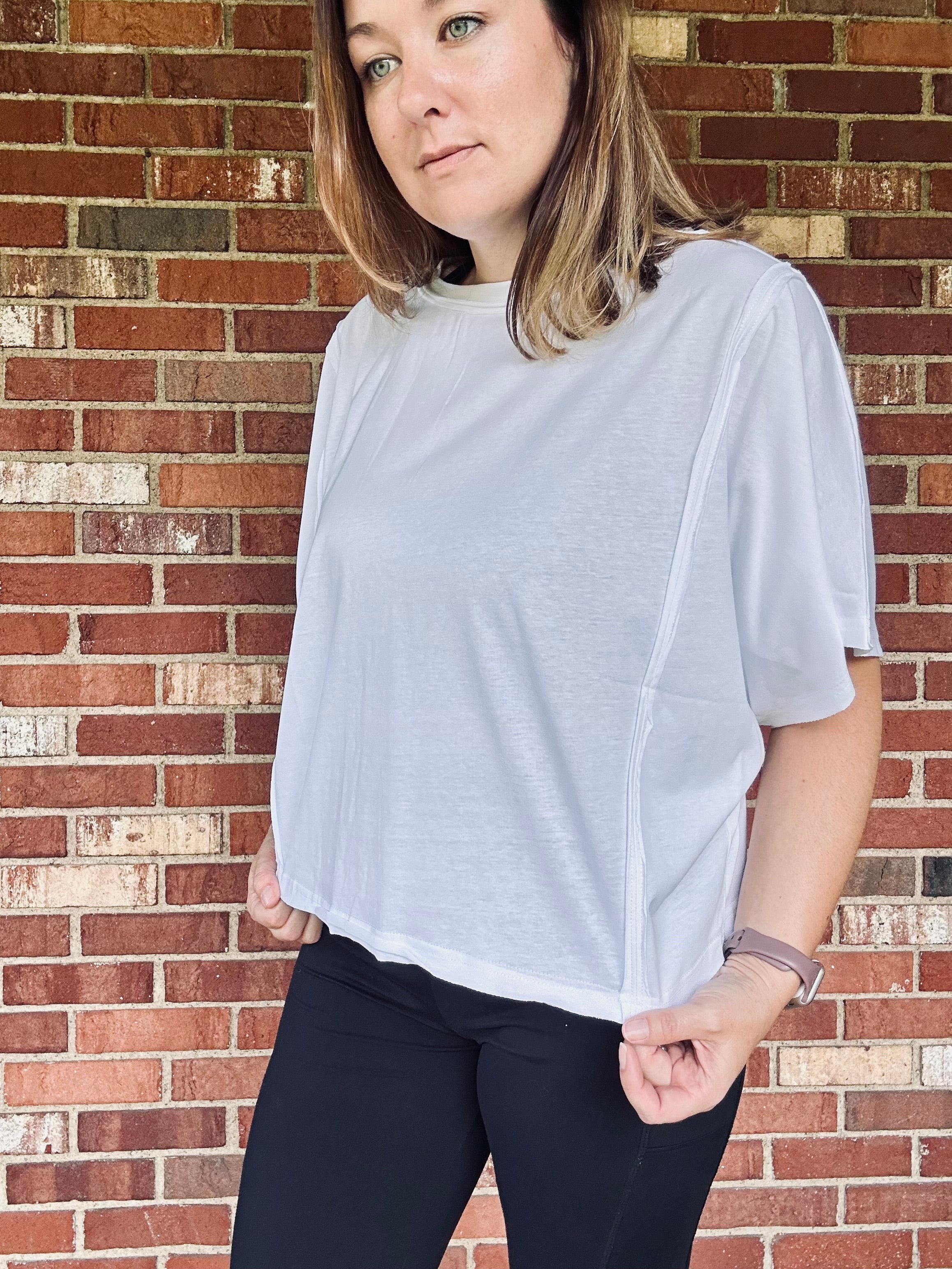 Boxy White Short Sleeve Top