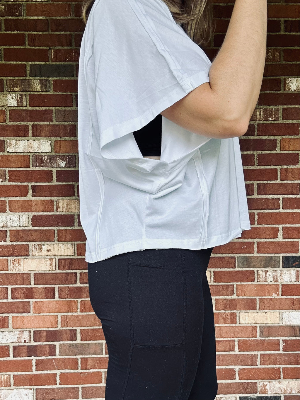 Boxy White Short Sleeve Top