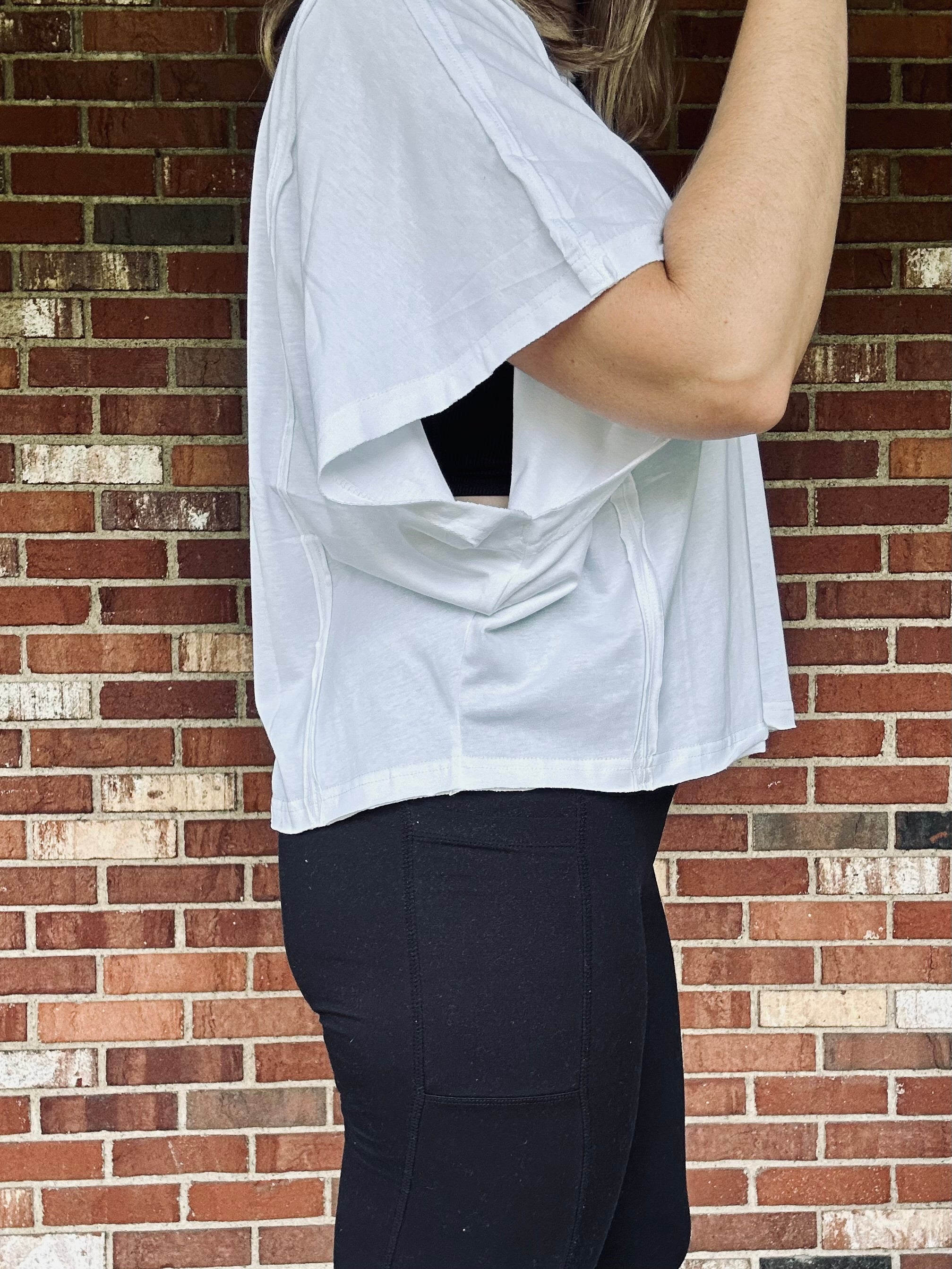 Boxy White Short Sleeve Top