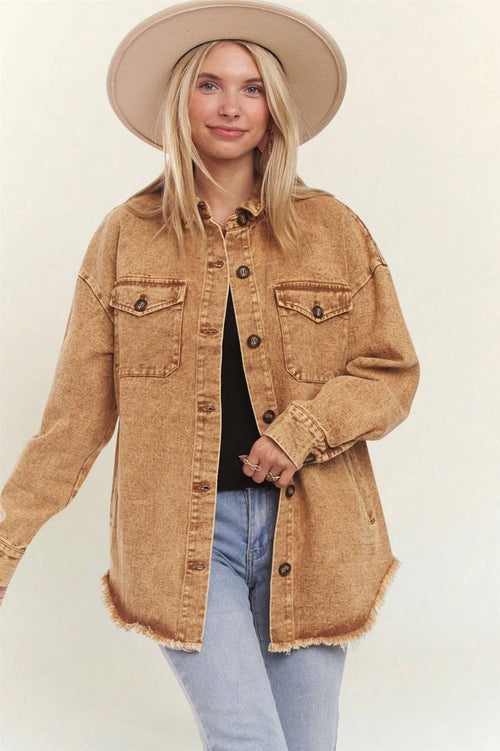 BUTTON DOWN WASHED SHACKET