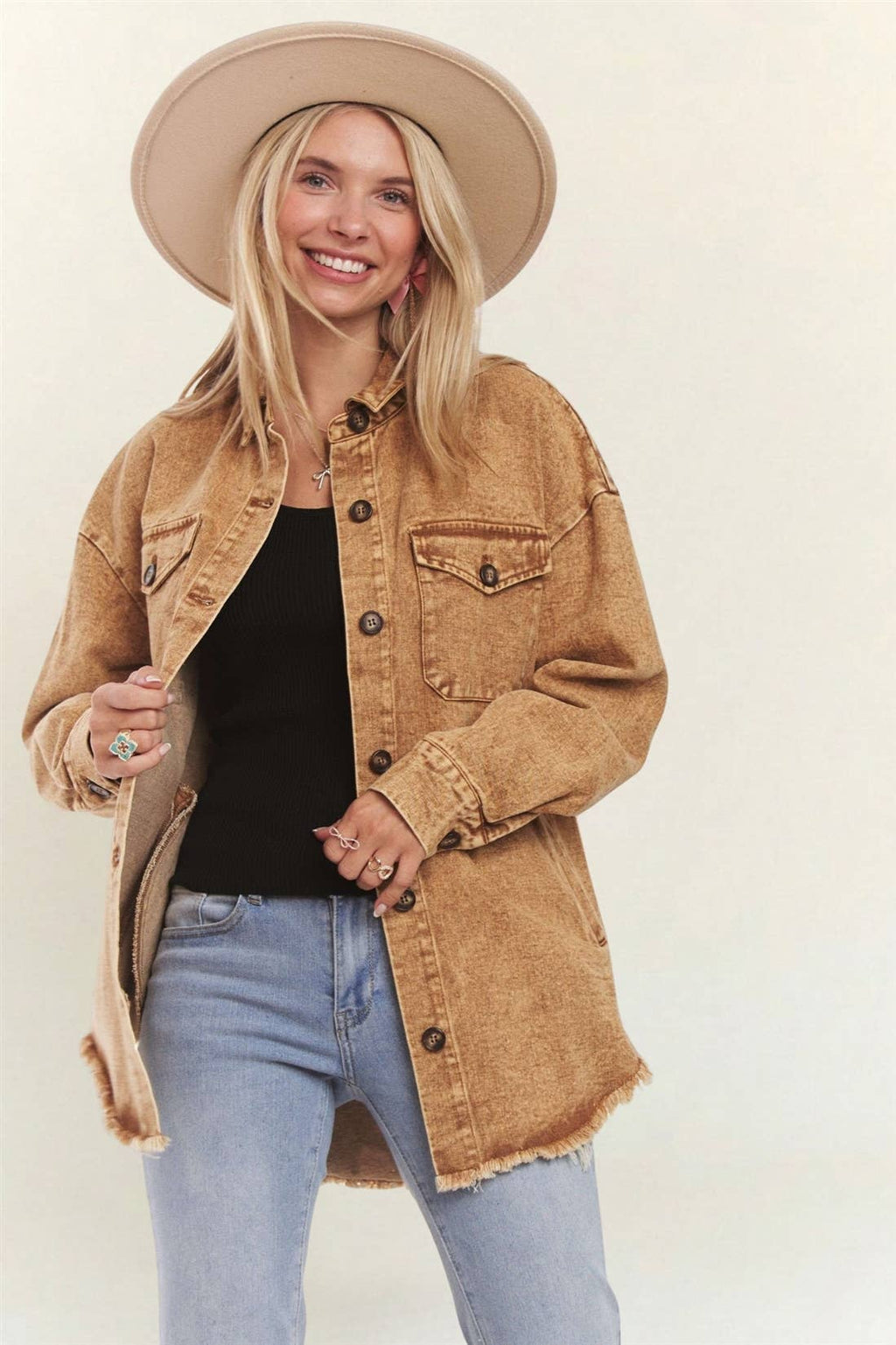 BUTTON DOWN WASHED SHACKET