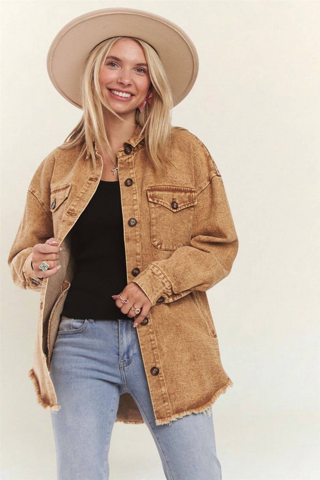 BUTTON DOWN WASHED SHACKET