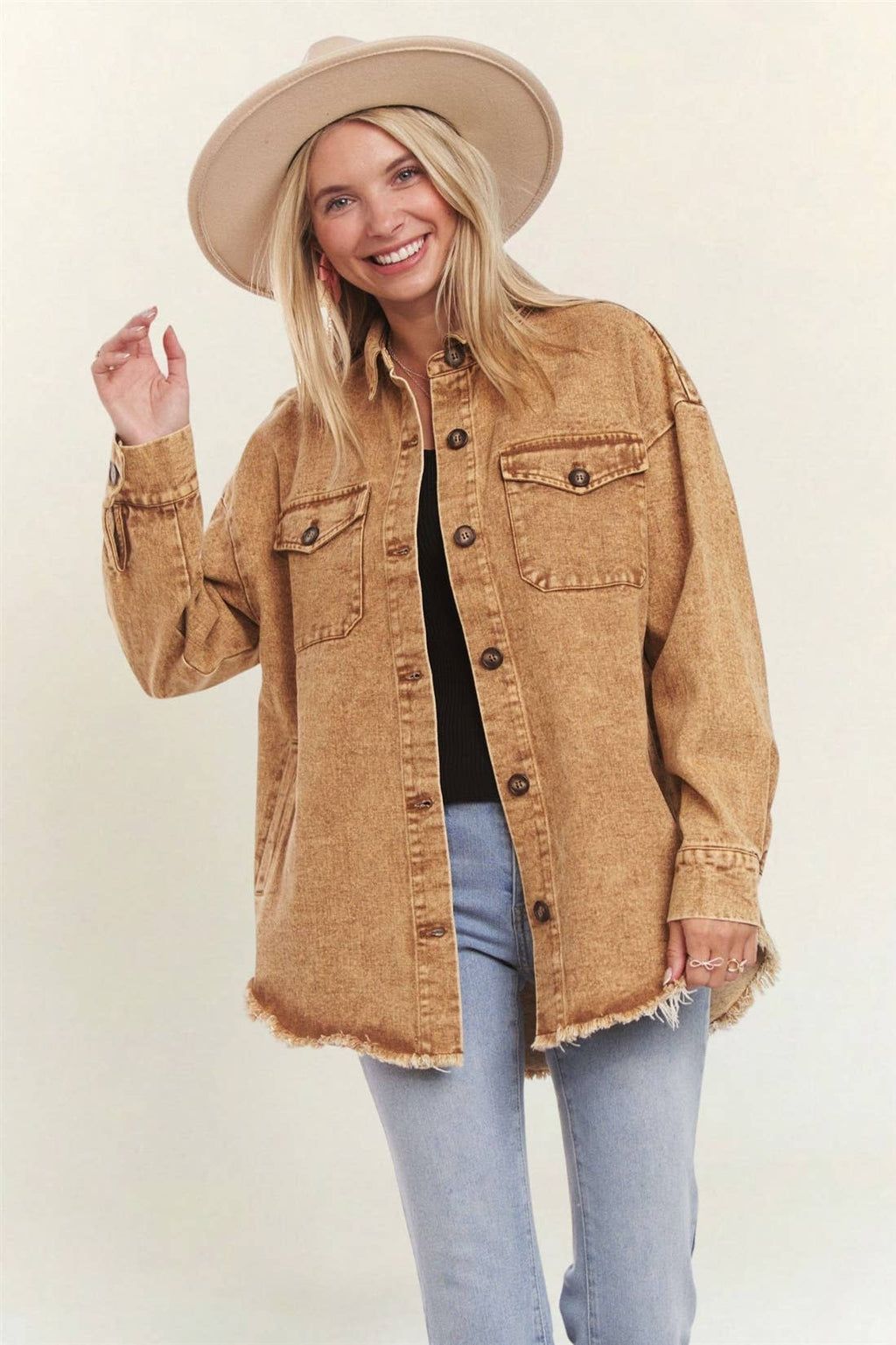 BUTTON DOWN WASHED SHACKET